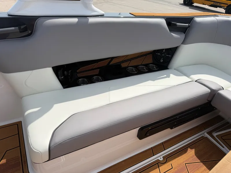 Slide: The Image of Interior of Moomba Tykon 2026 with gray and white seating. - 7