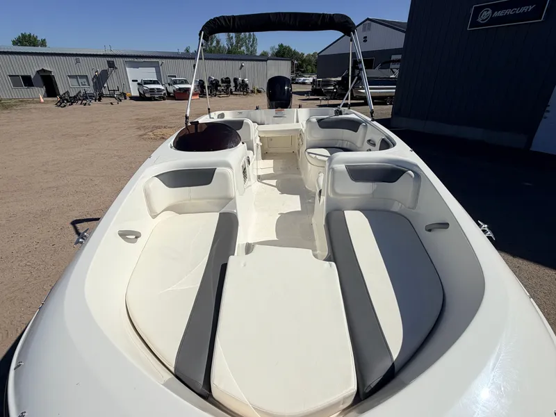 Slide: The Image of 2018 Bayliner Element E18 boat with 90HP Mercury 4Stroke engine. - 2