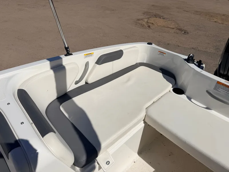 Slide: The Image of Bayliner Element E18 boat seating area, 2018 model. - 36