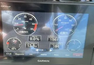 Slide: The Image of Garmin display on 2019 Cobalt R5 Surf with tachometer and GPS. - 6