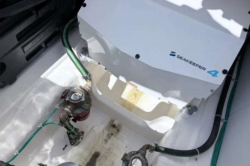 Slide: The Image of Engine compartment of 2025 NorthCoast 415 HT with Seakeeper 4 stabilization system. - 11