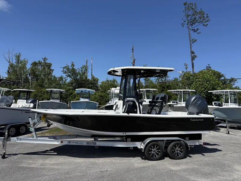 The Image of 2026 Tidewater 2210 Carolina Bay boat on trailer outdoors. - 1