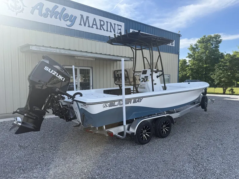 Slide: The Image of 2026 Blazer Purebay boat at Ashley Marine with Suzuki engine. - 6