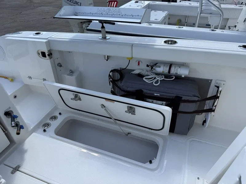 Slide: The Image of Interior view of 2026 Pursuit S 358 Sport with storage and accessories. - 12