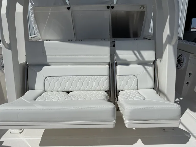 Slide: The Image of Luxurious seating in the 2026 Pursuit S 358 Sport boat. - 23