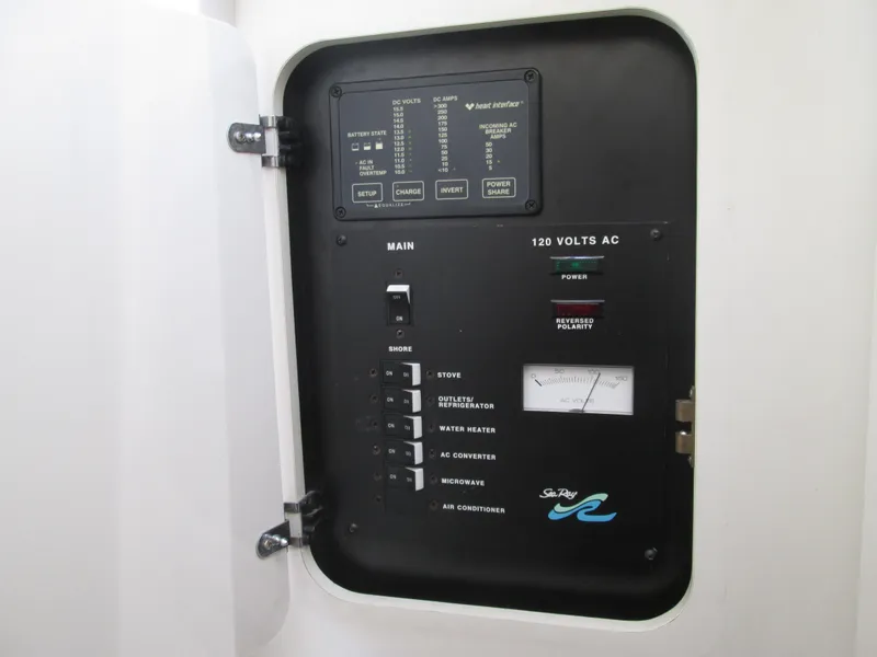 Slide: The Image of Electrical control panel of 1996 Sea Ray 290 Sundancer. - 9