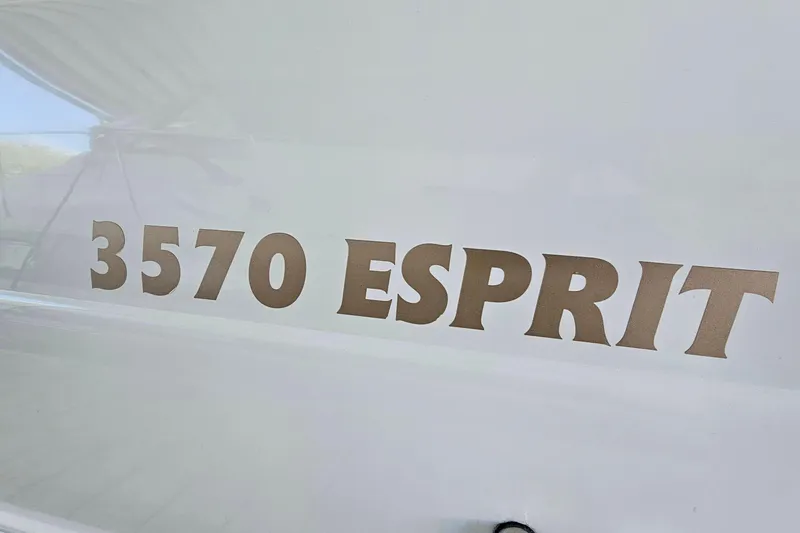 Slide: The Image of 1996 Cruisers Yachts 3570 Esprit boat nameplate in bold lettering. - 30