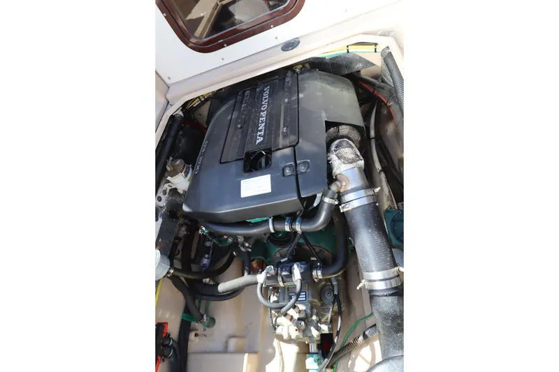 Slide: The Image of Engine compartment of a 2015 Ranger Tugs R-27 with Volvo Penta engine. - 42