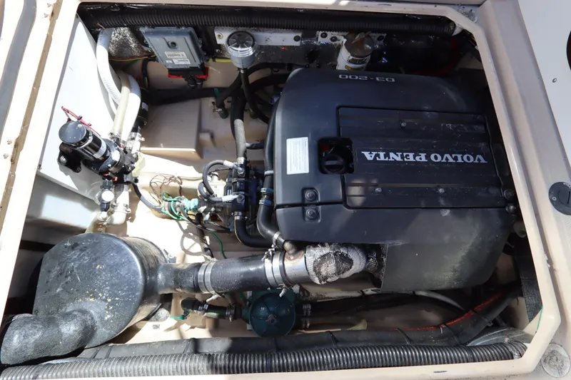 Slide: The Image of Engine compartment of 2015 Ranger Tugs R-27 with Volvo Penta engine. - 43