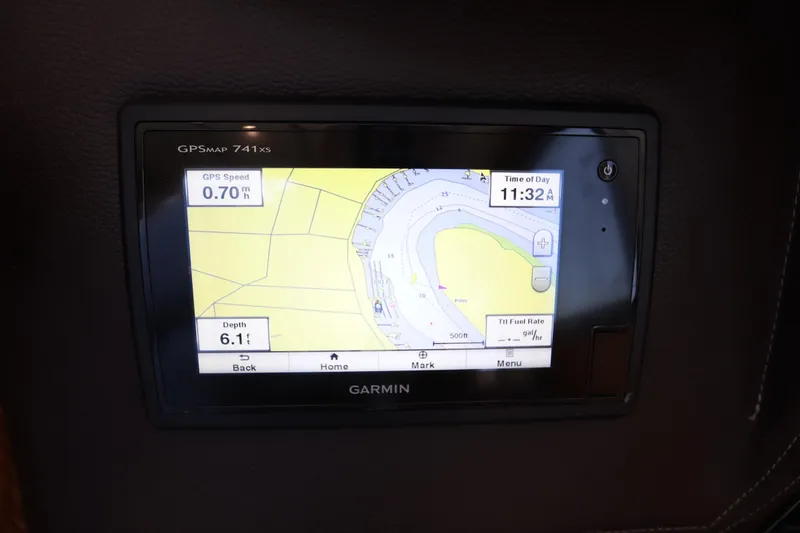 Slide: The Image of Garmin GPSMAP 741xs display on 2015 Ranger Tugs R-27, showing navigation details. - 83