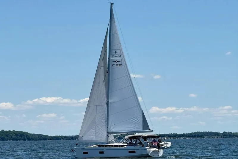 Slide: The Image of Sailing Bavaria C38 yacht on a clear day, 2022 model. - 13