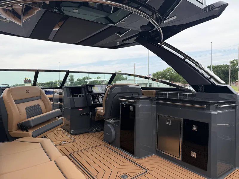Slide: The Image of Interior of 2026 Cobalt R33 yacht with luxurious design. - 13