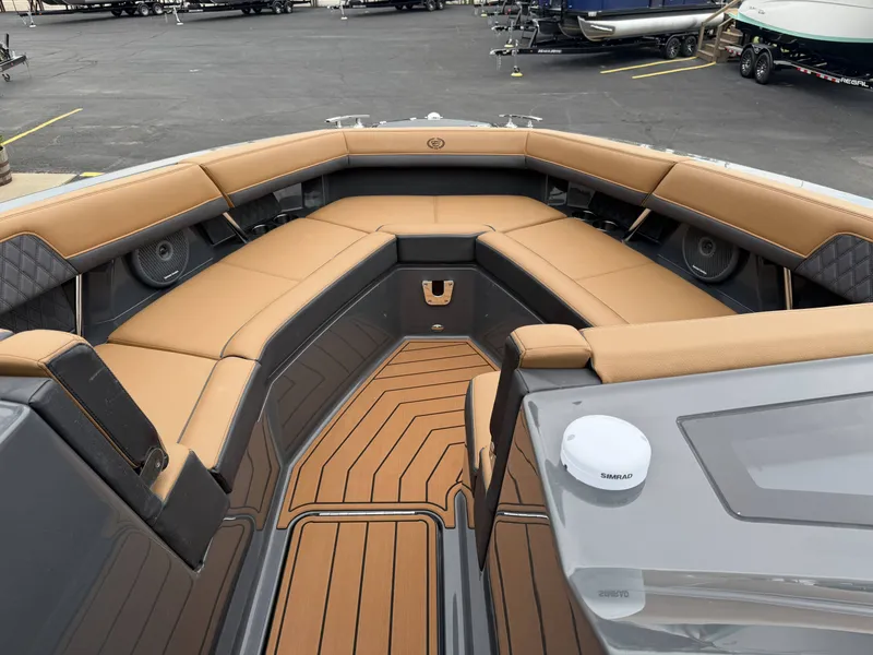Slide: The Image of Luxurious interior of the 2026 Cobalt R33 boat. - 21