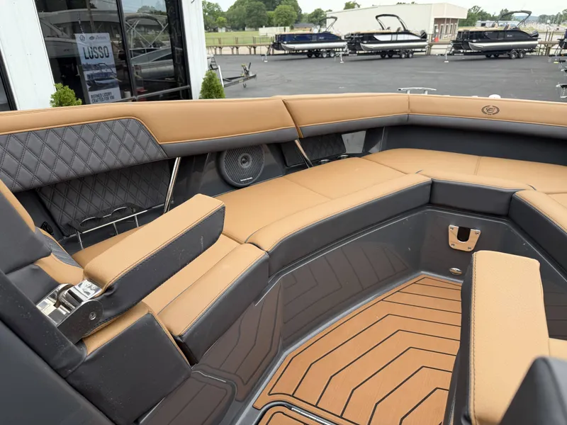 Slide: The Image of Luxurious interior of the 2026 Cobalt R33 boat. - 22