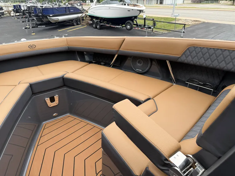Slide: The Image of Luxurious interior of the 2026 Cobalt R33 boat. - 23