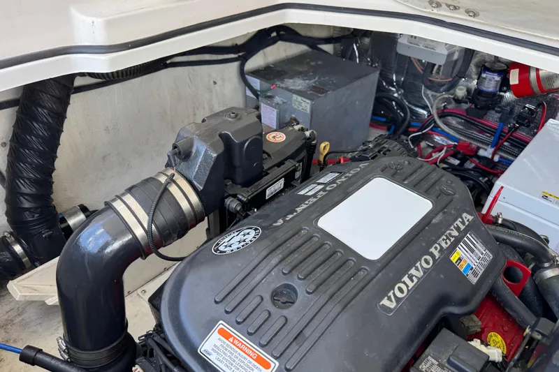 Slide: The Image of Engine compartment of a 2007 Regal 3060 Window Express with Volvo Penta engine. - 29