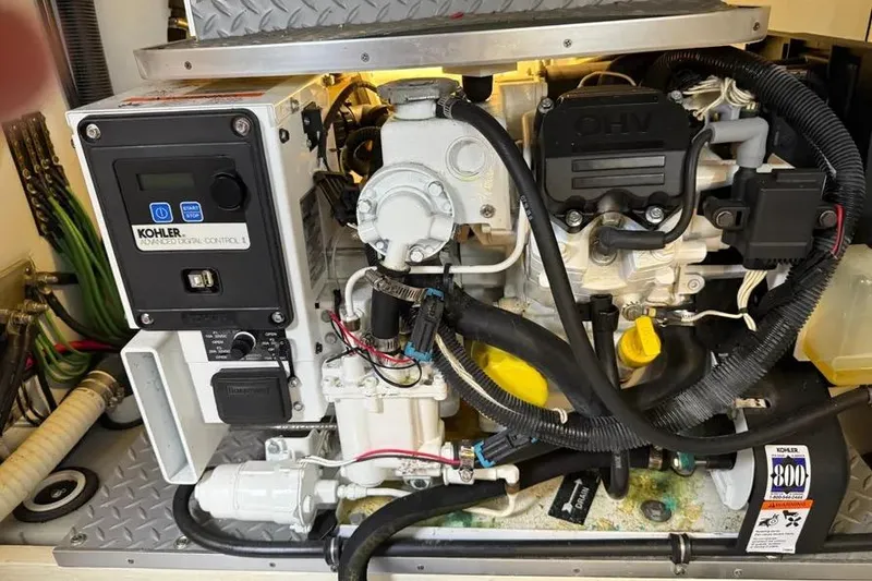 Slide: The Image of Engine compartment of a 2016 Formula 37 Performance Cruiser with Kohler generator. - 35