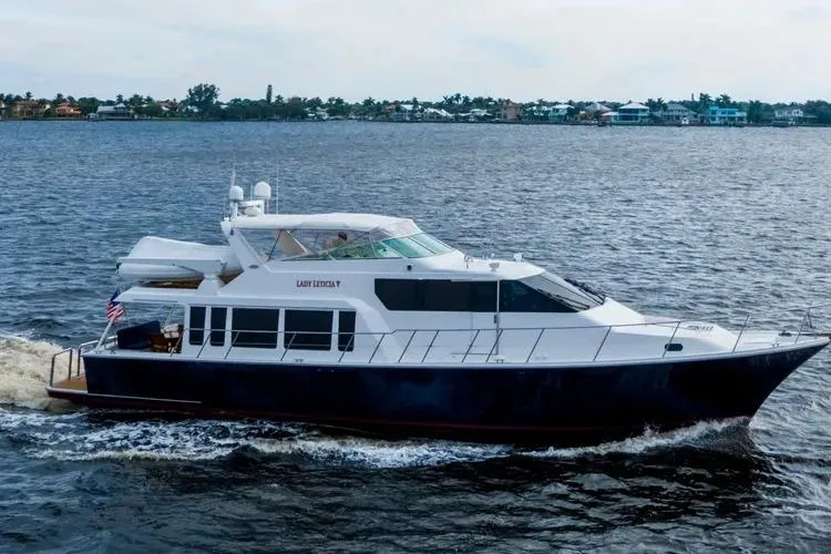 Slide: The Image of 2000 Pacific Mariner 65 Motoryacht cruising on open water. - 33