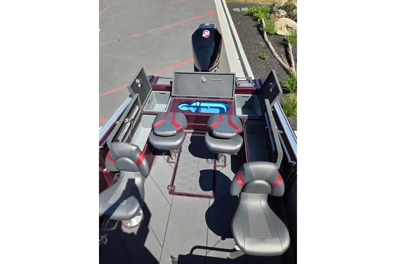 Slide: The Image of 2026 Nitro ZV20 boat interior with seating and storage compartments. - 14