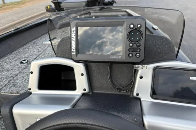 Slide: The Image of 2026 Tracker Pro Team 175 Crappie Edition dashboard with Lowrance fish finder. - 22