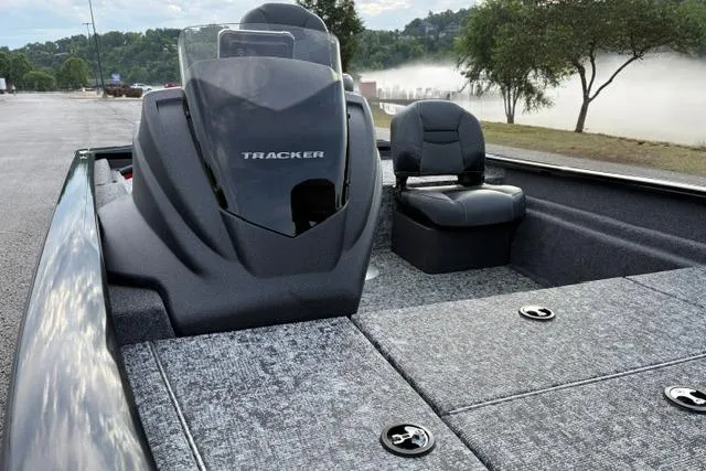 Slide: The Image of 2026 Tracker Pro Team 175 Crappie Edition boat with sleek design and comfortable seating. - 21