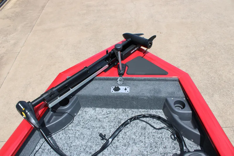 Slide: The Image of 2026 Tracker Pro Team 175 Crappie Edition boat with trolling motor on deck. - 7
