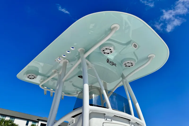 Slide: The Image of 2026 BlackJack 256 Coastal boat top view against clear blue sky. - 10