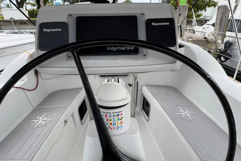 Slide: The Image of Cockpit of 2011 Jeanneau Sun Odyssey 36i sailboat with Raymarine equipment. - 6