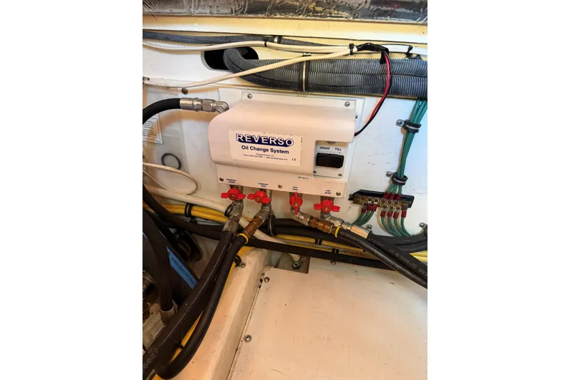 Slide: The Image of Reverso oil change system in 2003 Tiara Yachts 3500 Open engine room. - 18