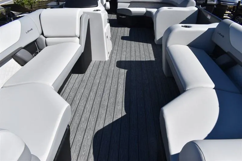 Slide: The Image of 2026 Lowe SF 232 WT Sport Fish boat interior with spacious seating and sleek design. - 13