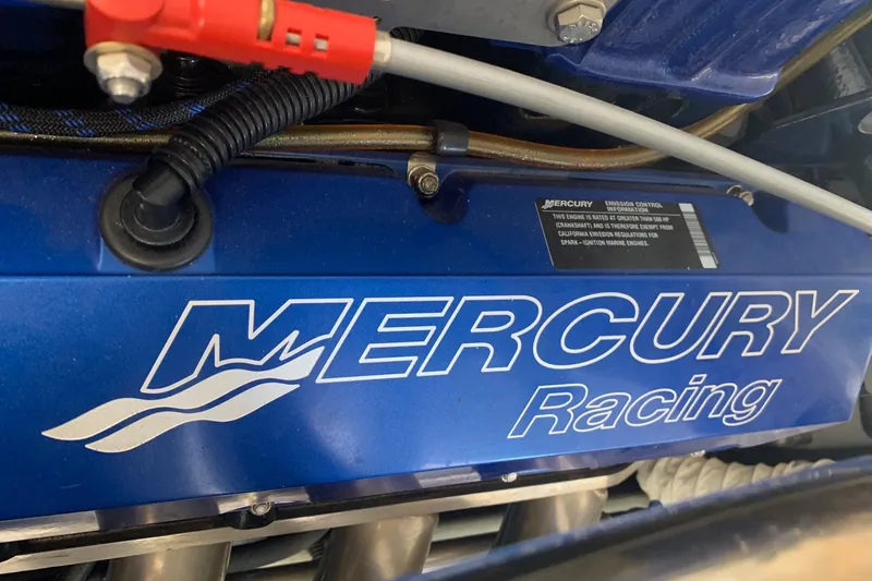 Slide: The Image of Close-up of a Mercury Racing engine in a 2006 Conquest 28 Top Cat II boat. - 15