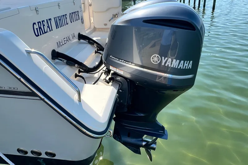 Slide: The Image of 2017 Grady-White Marlin 300 boat with Yamaha outboard motor on water. - 27