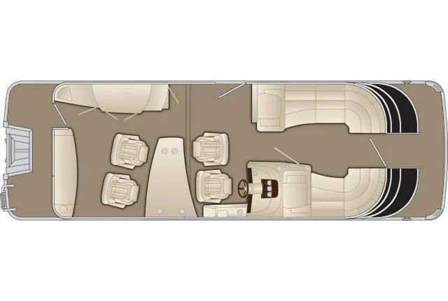 Slide: The Image of Manufacturer Provided Image: 2015 Bennington 2575 QSD boat layout with seating and helm station. - 6