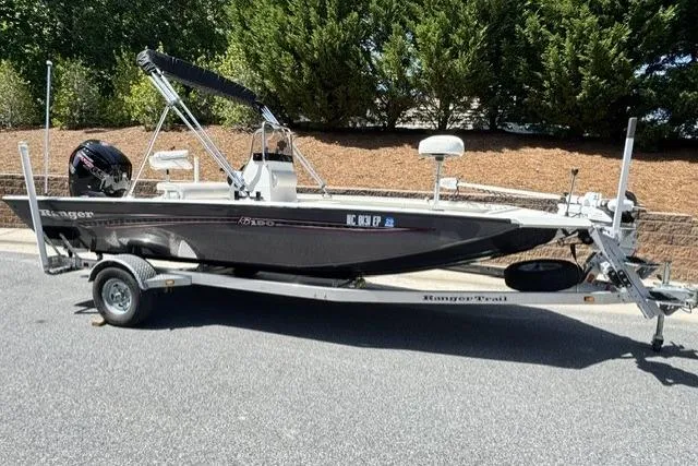 The Image of 2020 RAB RB190 boat on trailer, parked outdoors, with trees in the background. - 1