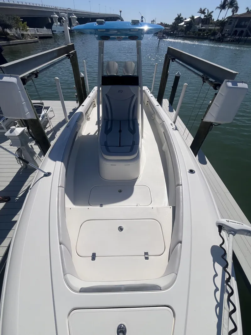 Slide: The Image of 2020 ShearWater Carolina boat at dock, sunny day. - 24