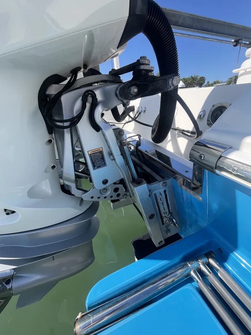 Slide: The Image of Outboard motor of a 2020 ShearWater Carolina boat. - 26