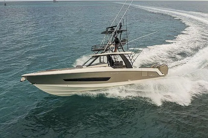 The Image of Manufacturer Provided Image: 2025 Boston Whaler 420 Outrage cruising on open water. - 0