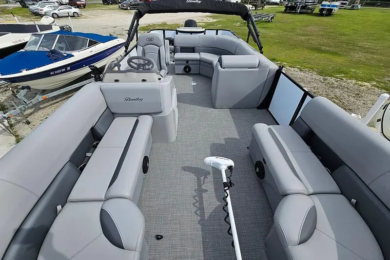 Slide: The Image of 2026 Bentley Pontoons 243 FNC Fish N Cruise interior with spacious seating and modern design. - 10