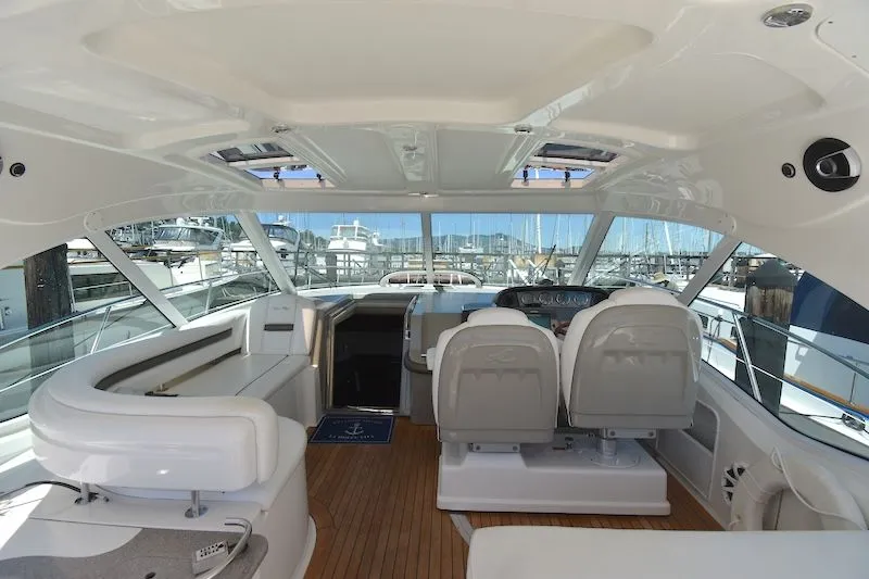 Slide: The Image of Interior of a 2007 Sea Ray 48 Sundancer yacht in harbor. - 15