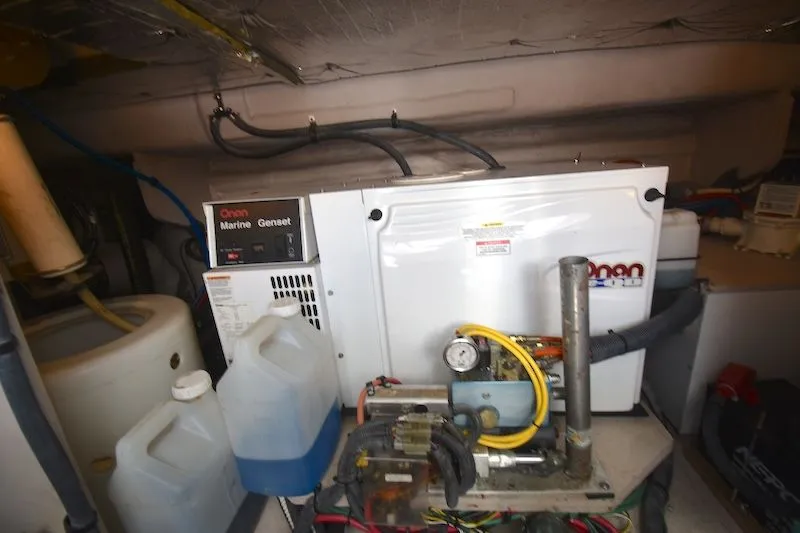 Slide: The Image of Engine room of 2007 Sea Ray 48 Sundancer with Onan Marine Generator. - 46