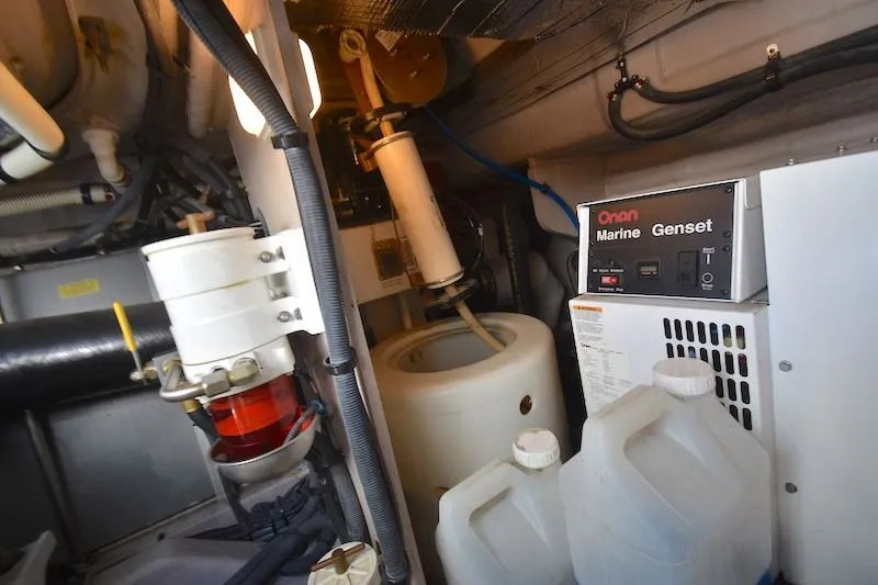 Slide: The Image of Engine room of 2007 Sea Ray 48 Sundancer with Onan Marine Generator. - 47