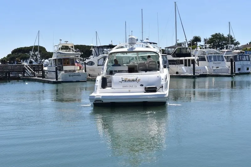 Slide: The Image of 2007 Sea Ray 48 Sundancer in harbor, Santa Cruz, California. - 5