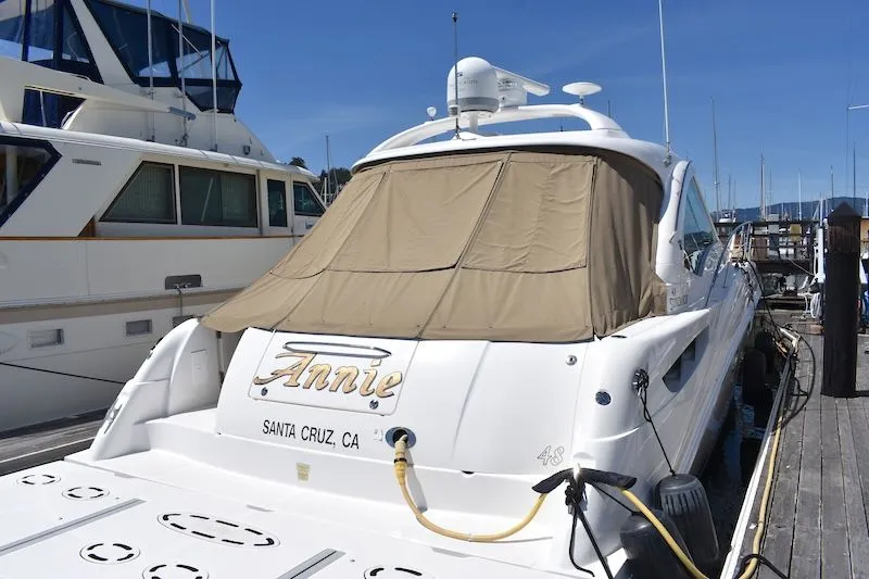 Slide: The Image of 2007 Sea Ray 48 Sundancer yacht docked in Santa Cruz, California. - 9