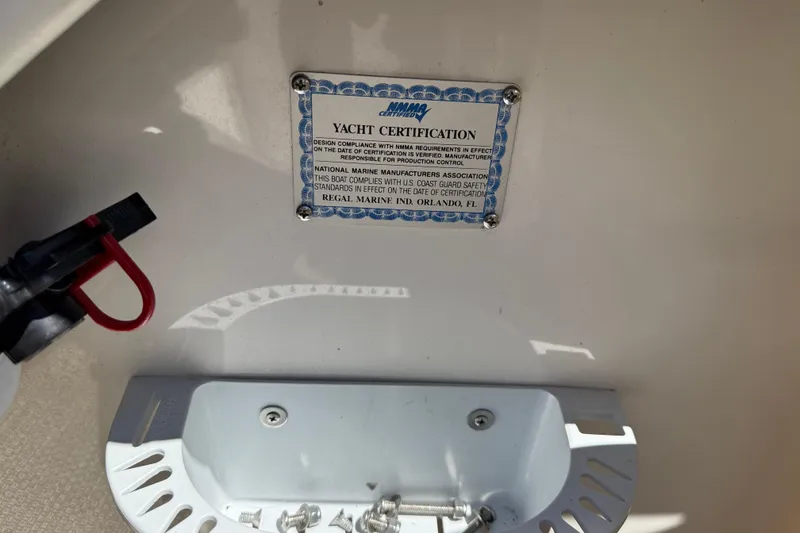 Slide: The Image of Yacht certification plaque on 2005 Regal Commodore 2665, Orlando, FL. - 34
