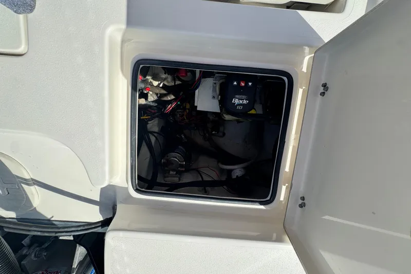 Slide: The Image of Electrical compartment of a 2022 Pathfinder 2400 TRS boat. - 49