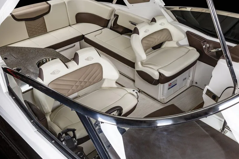 Slide: The Image of Manufacturer Provided Image: 2023 Chaparral 347 SSX boat interior with luxurious seating and modern design. - 25