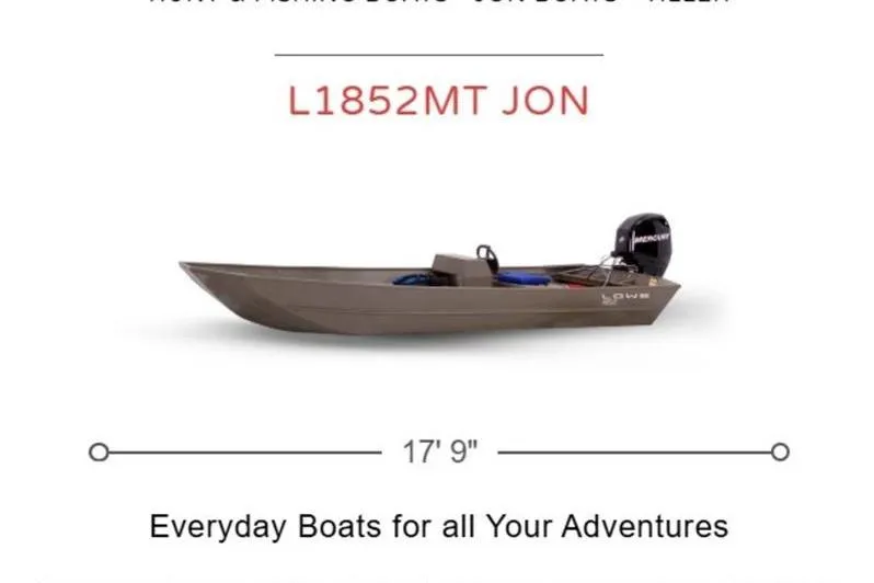 The Image of 2026 Lowe L1852MT Jon boat, 17'9" length, ideal for everyday adventures. - 2