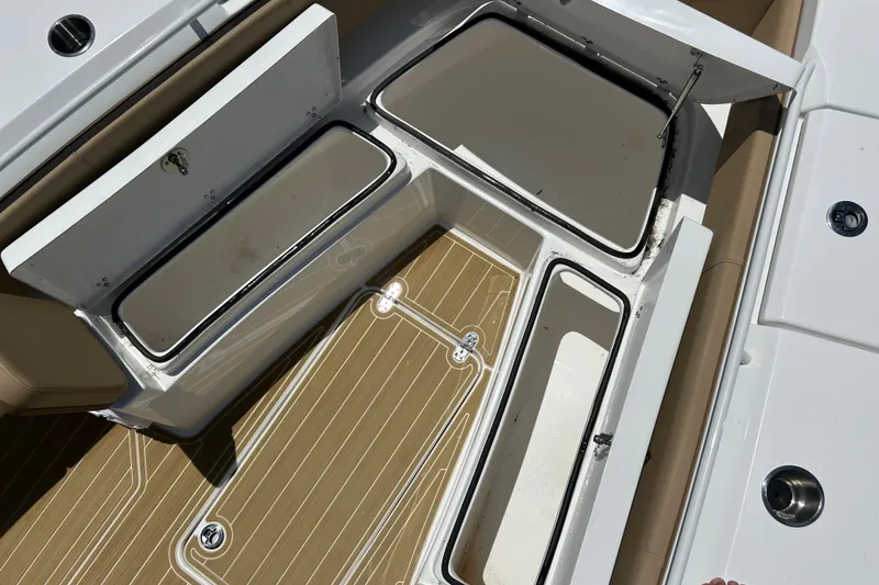 Slide: The Image of Interior of 2025 Cape Horn 34 XS with storage compartments. - 33