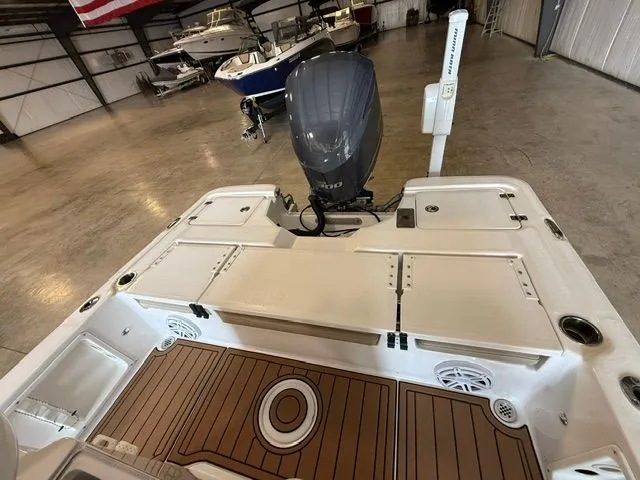 Slide: The Image of 2017 Sea Fox 240 Viper boat with outboard motor in warehouse. - 5