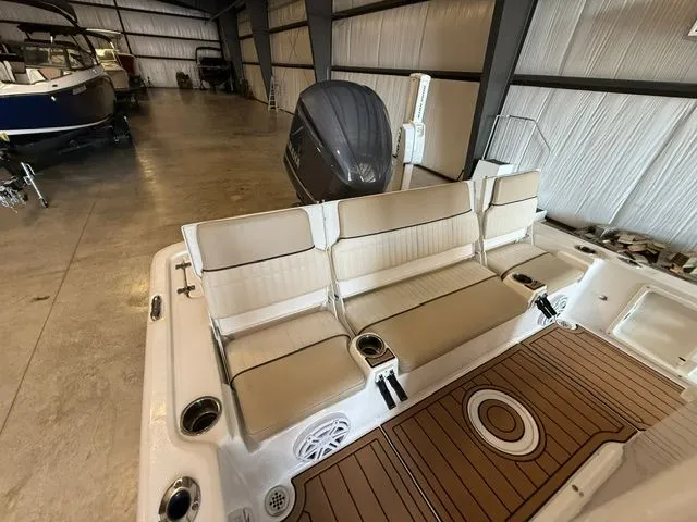 Slide: The Image of Interior view of a 2017 Sea Fox 240 Viper boat with seating area. - 6